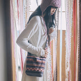hippie button cross bag pink