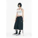 Balloon Bermuda Nylon Pants - Black