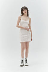 KIRSH PLAIN CHERRY SLIM FIT SLEEVELESS DRESS - WHITE