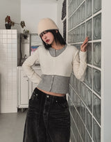 Linz Two-Tone Layered Knit Cardigan