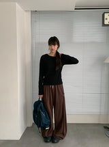26SS★ [BAONHAUS] Benir Round Ribbed Long Sleeve Tee