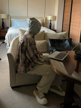 3 TAP Grunge Check Hood Jumper (2color)
