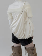 Dumpling Eyelet Shirring Shoulder Bag