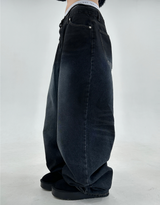(BLUE BLACK🩵💘 / WIDE MAXI♥ / STRING ADJUSTABLE♥) ワイドジーンズ