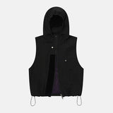 Voyage hooded zip vest / Black