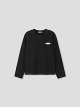 Pocket check crop long sleeve shirt