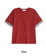エドハイデンシティロールアップカラーマッチング半袖Tシャツ