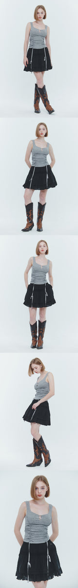 ARIEL TIERED SKIRT black