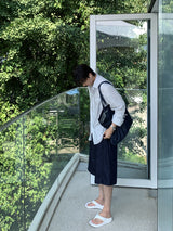 Look & Pee Dry Touch Pin Stripe Oversized Shirt