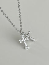 24 winter - cubic cross necklace