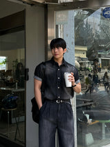 Ever snap muscle-fit denim shirt