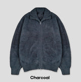 Neville two-way angora knit zip-up