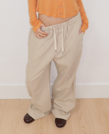 로빈 썸머 린넨 와이드 밴딩팬츠
