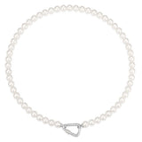 シルバーシェルパールチェーンロジウムメッキ+925シルバーネックレス N069-03H