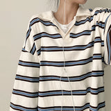 Cog color Dangara collar long sleeve tee 