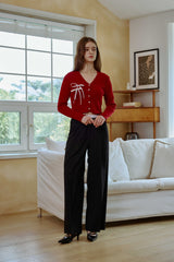 LUCID RIBBON CARDIGAN / RED