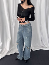 Accree V-neck sheer T-shirt