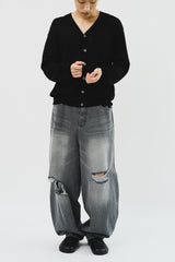 Destoryed Balloon Denim (2color)