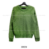 Blow angora round knitwear