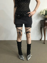 Ribbon Strap Skirt Pants