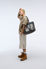 Weekend warrior typography printing tote-bag (Charcoal)