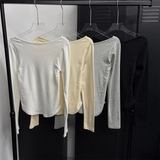 [BASIC ITEM] Modal u neck long slim t-shirts(4color)