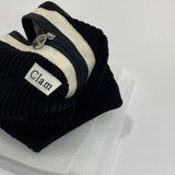 Clam ラウンドポーチ _ コーデュロイブラック