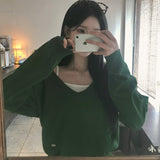 [Bellide made] コンマ、ディープVネックニット