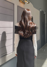 Ever Buckle Strap Wrap Long Skirt