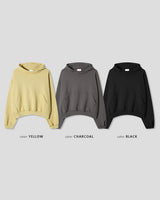 Urban crop high-neck fleece hoodie