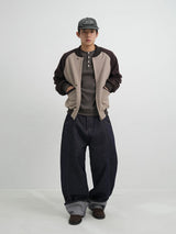 Raglan fleece zip-up 2color