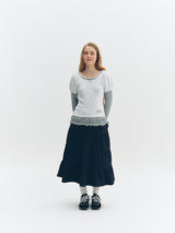 ダブルフリルTシャツ (グレー)