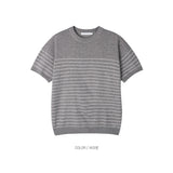 Linea Stripe Dangara Short Sleeve Knit 3COLOR
