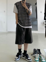 Net see-through dangara v neck knit vest 2C