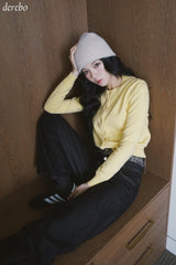 Steady Round Color Long Sleeve Cardigan