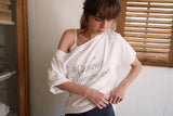 シマーロゴTシャツ_アイボリー