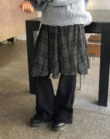 Cupid Check Banding Midi Skirt