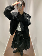Smoke applique midi skirt (3color)