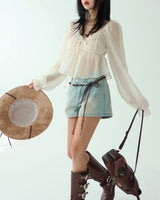 Honey Light blue Short pants Shorts