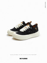 WE FLOWER Fashionable New Tassel Thick-Soled Wave Shoes - Black Mary Jane