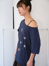 チャクラドレープTシャツ (ビンテージブルー)