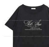 スターレタリングアンバランス半袖Tシャツ