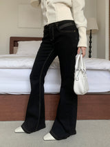 Pilot Line Yellow Stitch Low-rise Bootcut Pants