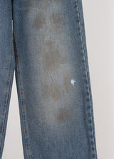 DIRTY STRAIGHT DENIM PANTS