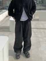 Space String ballon denim wide pants 2color