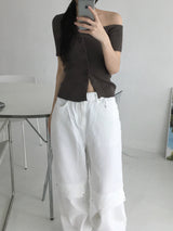 comma buckle wide pants (2 colors)