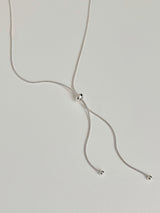 [2 color] ribbon slide snake rope necklace