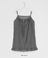 Zelda Dot Frill See-through Sleeveless Layered One Piece