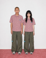 HALF-CROP CHECK SHIRT (RED)