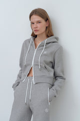 EARTHYUSE パーカージップアップトップ - グレー
